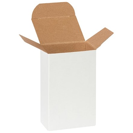 Bsc Preferred 2-1/2 x 1 3/4 x 4'' White Reverse Tuck Folding Cartons, 500PK RTD2W